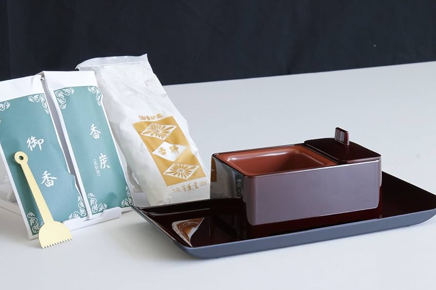 香炉 irotan 焼香盆セット コンパクト(香炉、焼香盆、香炉灰) モダン